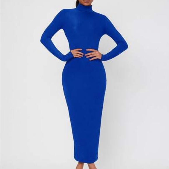 High Neck Solid Bodycon Dress size Large - Picture 12 of 12